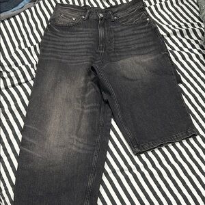 H&M Mens Baggy Loose Fit Jeans 28/30 - Black